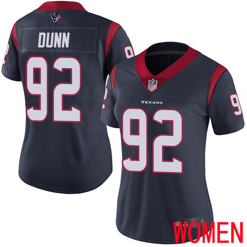 Houston Texans Limited Navy Blue Women Brandon Dunn Home Jersey NFL Football #92 Vapor Untouchable->houston texans->NFL Jersey